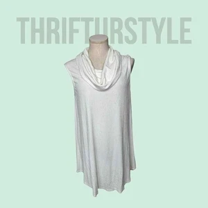 Umgee Cowl Neck Sleeveless Tunic Top Trapeze Tank Dress Flowy Comfy Large - Picture 1 of 8