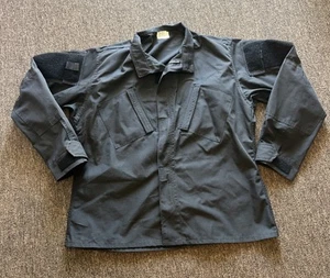 Tru Spec Shirt Mens Large Regular Black Ripstop Tactical Response Uniform Solid - Picture 1 of 8