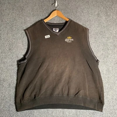 Винтажный Corona дополнительный жилет вышитый взрослый размер очень большой коричневый без рукавов - Изображение 1 из 4