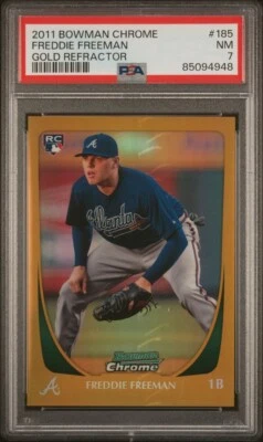 Bowman Chrome Gold Refractor Rookie 2011/50 - PSA NM 7 - FREDDIE FREEMAN RC Foto 1 de 2