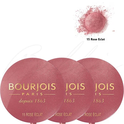 BOURJOIS Little Round Pot Blusher with Mirror & Brush -15 Rose Eclat *PACK OF 3* - Image 1 of 4
