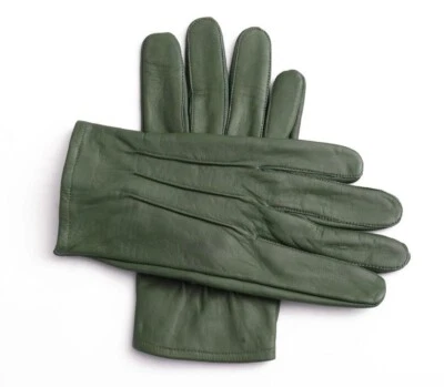 Guantes de vestir de cuero genuino para hombre con botón de cierre a presión Foto 1 de 4