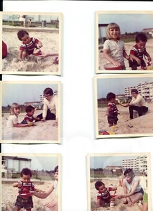 11x altes Foto am Sandstrand, 9x9cm - Bild 1 von 4