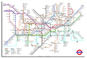 Transport For London Underground Tube Map Poster New - Maxi Size 36 x 24 Inch - Picture 1 of 1