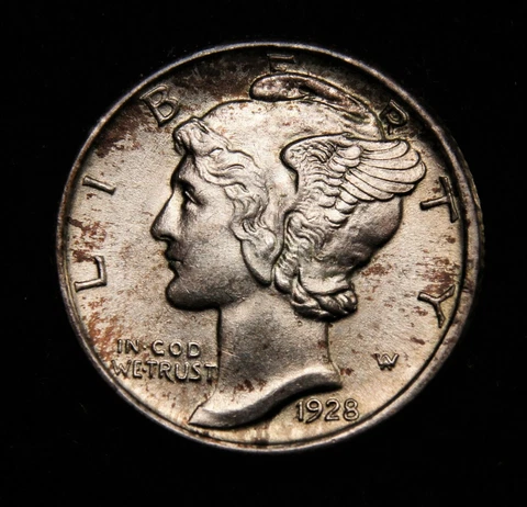 1928 Mercury Dime, BU++++Full Split Bands! Cover