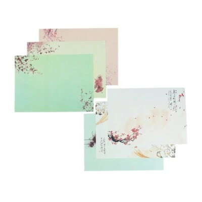 1 Set Writing Paper Flower Pattern 6 Type for Personal Mail Letters Invitations - Image 1 of 4
