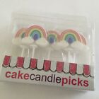 5 Pastel Rainbow Cloud Birthday Cupcake Candles Pick Cake Decorations Toppers