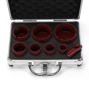 8 tlg. Diamant Lochsäge Fliesenbohrer Set Fliesenbohrkrone Bohrkronen 20-68mm - Bild 1 von 12