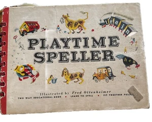 Fred Ottenheimer (Illustration) Spielzeit Rechtschreibung zusammenpassen Puzzle Vintage Buch - Bild 1 von 9