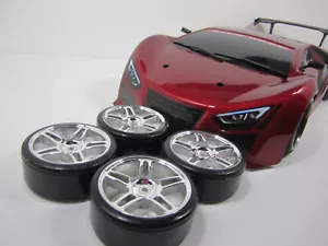 1/10 Painted & Finished RC Body Shell Set + 4 Complete Set Of Wheels RED - Picture 1 of 3