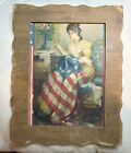 Antique The Banner of Liberty Betsy Ross American Flag Patriotic 3D Raised Art