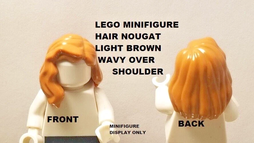 LEGO Minifigura Pelo Ondulado Cabeza Desgaste Turrón Marrón Claro Sobre el Hombro Niña Peluca Foto 1 de 1