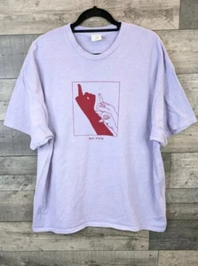 Urban Outfitters T Shirt Mens Size Large Blue Shadow Puppet Funny The Finger - Picture 1 of 14