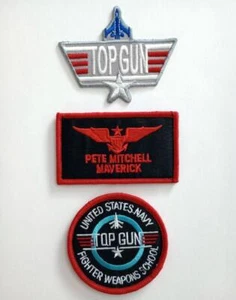 PARCHE TOP GUN Wing PETE MITCHELL Maverick MARINA DE EE. UU. Armas de Combate PARCHE 3 piezas Nuevo - Imagen 1 de 1