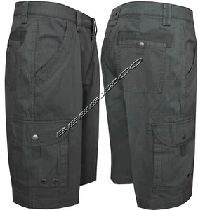 "Herren 100 % Baumwolle Ripstop Cargo Kampfshorts 6 Taschen Reißverschluss Fliegenhose 32""-44" - Bild 1 von 3