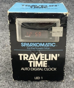 Sparkomatic Travelin’ Time Digital Car Clock Vintage Auto Accessory Retro 12V - Picture 1 of 16