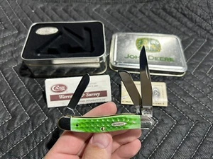 Case XX 8 Dot 2002 6318 SS Stockman Green Bone Handle John Deere Pocket Knife - Picture 1 of 7