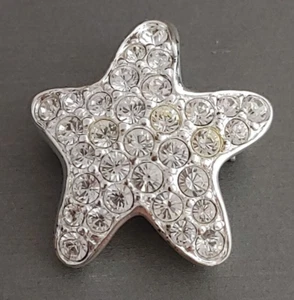 Swarovski Crystal Starfish Pin Brooch Swan Silver Tone Sea Star Brooch 1” - Picture 1 of 6