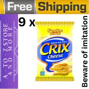 9 Pack X Crix Cheese Chips Baked not fried Sunshine snacks Gluten Free(40 Gram) - Picture 1 of 3