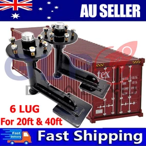 (Pair) 6 Lug Shipping Container Wheels With Hub 6x5.5 - Picture 1 of 9