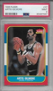 1986-87 Fleer Basketball Artis Gilmore #37 PSA 9 MINT San Antonio Spurs - Bild 1 von 2