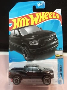 Hot Wheels 2020 Ram 1500 Rebel Factory Fresh #3/10 Black Diecast Truck New Rare - Picture 1 of 2