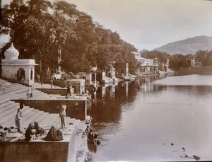 FOTO RARA, PUSHKAR LAGO PAO GHAT DÉCADA DE 1890, AJMER, INDIA - Imagen 1 de 1