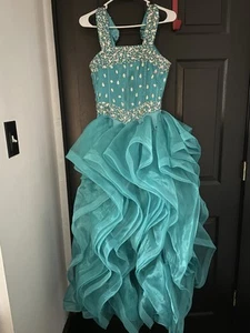 girls pageant dress Size 10-12. Bust 32”, Waist 28”, Length 53” - Picture 1 of 2