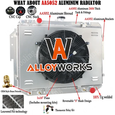 Fits Dodge B150 250 RAM 1500 2500 3500 VAN 3.9/5.2L 3 Rows Radiator+Shroud Fan - Изображение 1 из 4