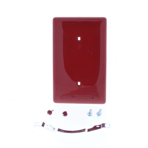 Hubbell NP14R Red 1-Gang Blank Unbreakable Standard Wallplate Cover Strap Mount - Picture 1 of 4