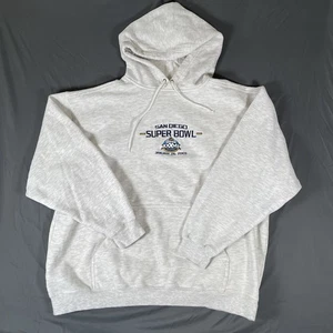 Vintage 2003 Super Bowl Hoodie Men's XL Lee Sueded Gray San Diego VTG Embroider - Picture 1 of 5