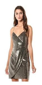 Parker Woman’s Guayana Sleeveless V Neck Cocktail Dress Bronze Sz 6 Y2K Revolve - Picture 1 of 10