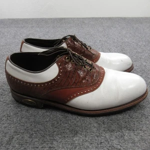 Zapatos de golf FootJoy Classics de colección 11D marrón blanco cuero silla de montar EE. UU. con clavos - Imagen 1 de 20