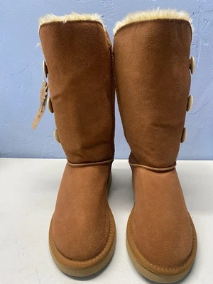 Neu UGG Australia Bailey Button Triplet Chestnut Fell Stiefel Damengröße 9 - Bild 1 von 4