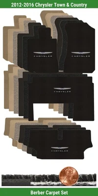 Conjunto de tapete berbere personalizado para Chrysler Town & Country 12-16 com logotipo (4 peças) #IPZ - Imagem 1 de 4