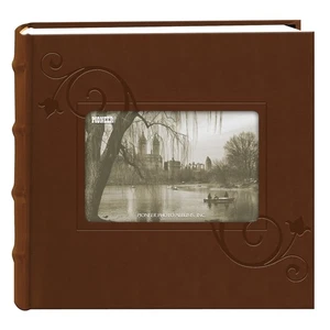 Pioneer Embossed Floral Frame Leatherette Cover Photo Album, Brown (4"x6") - Picture 1 of 1