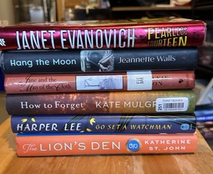 Lot Of 6 Hardback Books W/ Jackets Evanovich Walls Harper Lee St. John Mulgrew - Imagen 1 de 7
