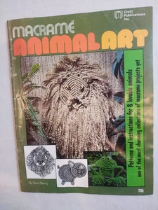 Macrame Pattern Animal Art Book Frog Cat Pig Giraffe Elephant Poodle crochet VTG - Picture 1 of 8