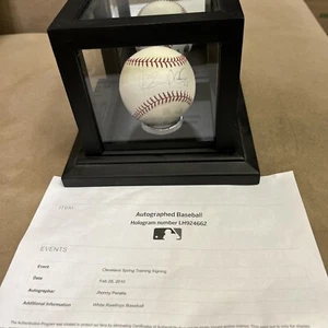 jhonny peralta signed baseball with case - Picture 1 of 3