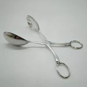 Walker & Hall Vintage Silver Plated Hinged Salad Tongs - 8.25" - Picture 1 of 10