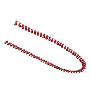 Rhinestone Chain Trim Fade Resistant Shiny Beautiful 1 Yard Red Rhinestone Claw