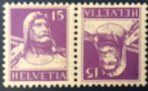 Schweiz ungebraucht (Mint Hinged) Mi.Nr. K12 Tell Zusammendruck - Bild 1 von 1