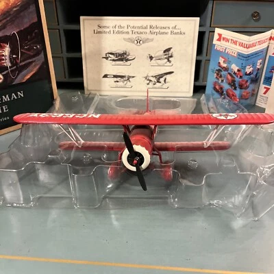 Banco de monedas avión fundido a presión Wings Of Texaco 1931 Stearman Biplane ERTL #3 4D Foto 1 de 4
