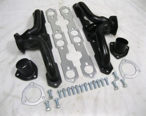 Super Short Small Block Chevy Black Exhaust Headers Impala Nova Corvette RETURN - Bild 1 von 10