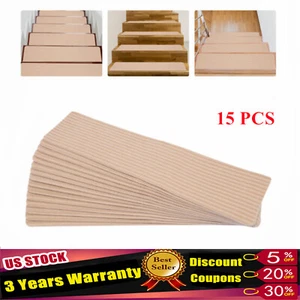 Indoor Modern 8"X30" Slip Resistant Carpet Stair Treads Mat For Elders Kids Dogs - Picture 1 of 5