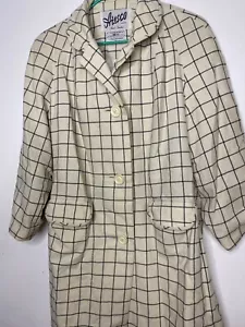 Vintage Aresco Hand Finished Polyester Wool 1960s Coat Cream S - Picture 1 of 6