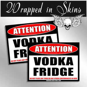 Wodka Kühlschrank Aufkleber lustige Mini Bar Aufkleber 2er Pack Aufkleber 4" breit - Bild 1 von 1