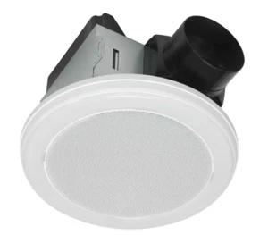 HOMEWERKS 80 CFM Ceiling Mount Bathroom Exhaust Fan Bluetooth Speaker &LED Light - Picture 1 of 10