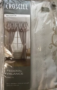 CROSCILL MONROE FEDERAL VALANCE IVORY 84" x 13.5" NEW IN TORN PACKAGE MSRP $100 - Picture 1 of 2