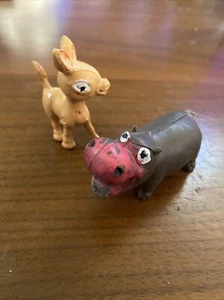 Vintage Jak Pak Come To The Fair No. 910 2" Hippopotamus Hippo & Deer Toy Figure - Picture 1 of 4